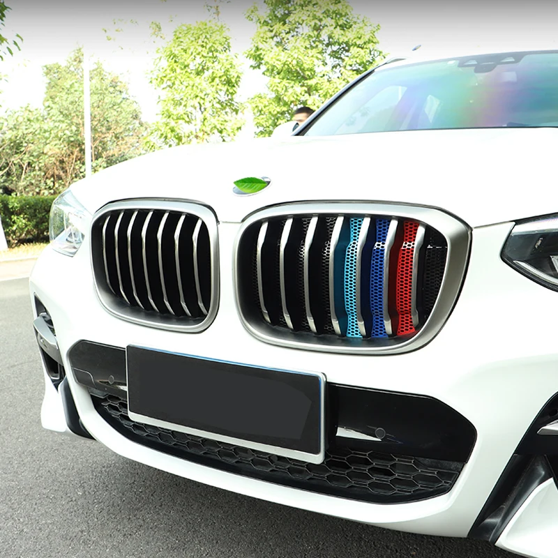 

Автомобильный воздухозаборник, трехцветная передняя решетка радиатора, отделочная полоса, накладка, декоративные детали для BMW X3 G01 X4 G02 2018-21...