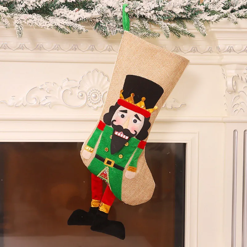 N Рождественский подарок Stcoking сумка мультяшная Красная Зеленая одежда грецкий