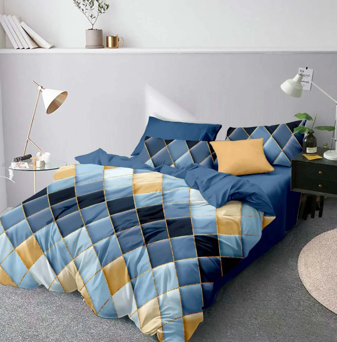 

Постельное белье Jeefttby3D, синее геометрическое ромбическое Сетчатое постельное белье, пододеяльник, наволочка, пододеяльник, комплект одеял, двуспальный, Королевский размер