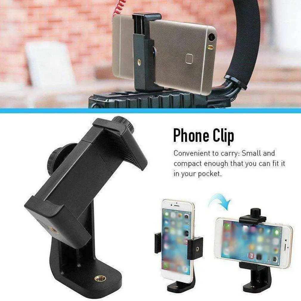

360 Degree Rotation Tripod Mount Holder Cell Phone Stand Bracket Clip Mount Bracket Adapter for Smartphone