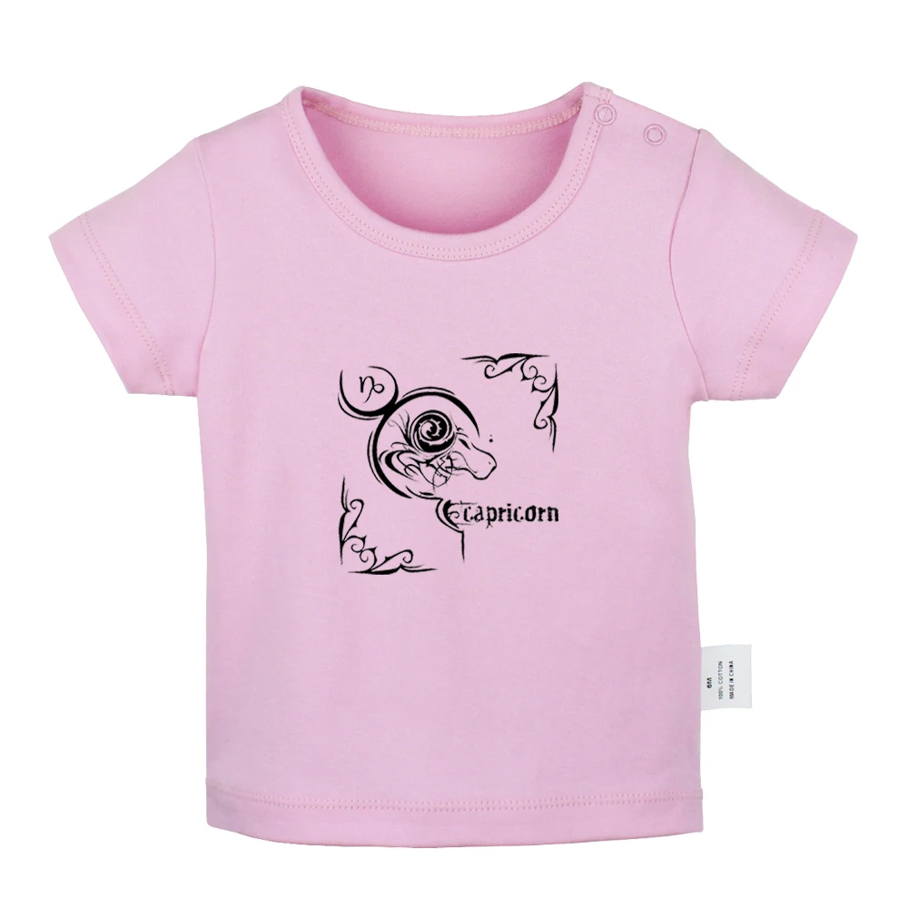 

Capricorn Tribal Tattoo Design Newborn Baby T-shirts Toddler Graphic Solid Color Short Sleeve Tee Tops