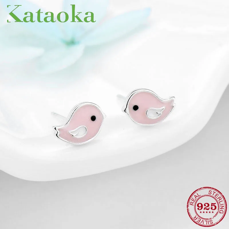 Женские серьги-гвоздики из серебра 925 пробы с эмалью | Украшения и аксессуары