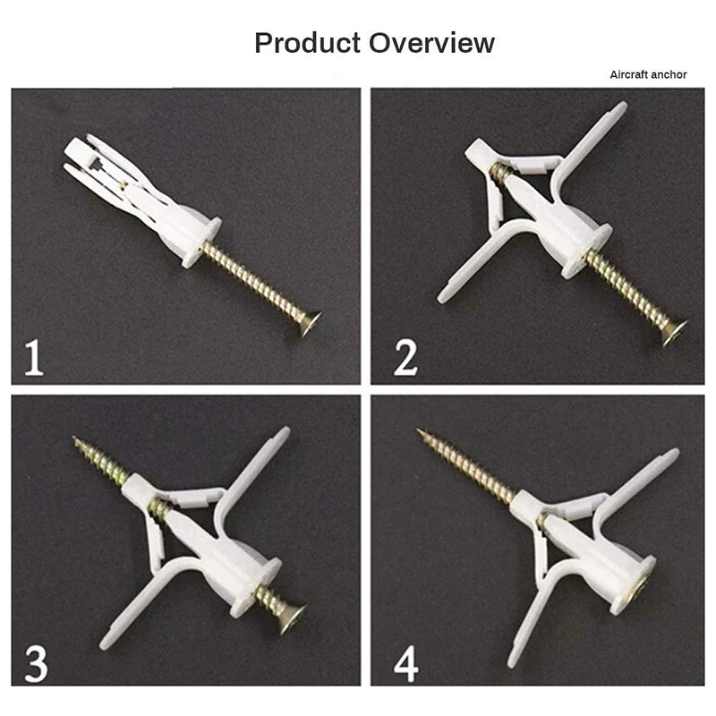 

Gypsum Board Hollow Brick Wall Expansion Screw Central Control Bolt Contains 50 Expansion Screws and 50 Metal Screws