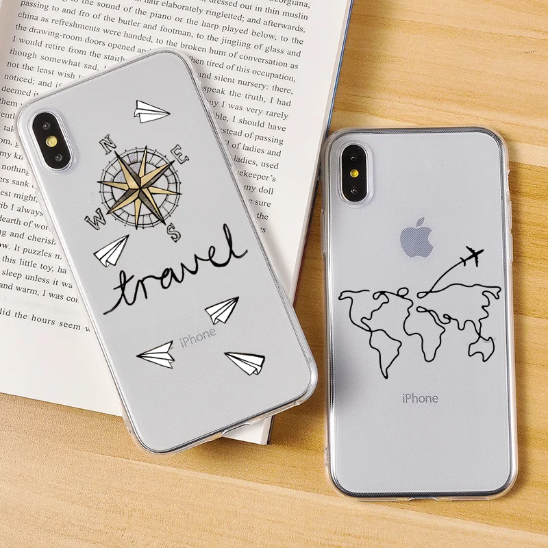 Дорожные карты Анти-шок Нескользящие простые чехлы для iphone XS Max X 6 6s 7 8 Plus 11 Pro