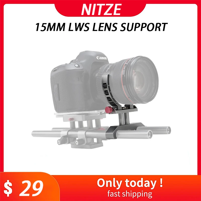 

NITZE 15MM LWS LENS SUPPORT - LH1590 Up to 24 mm height adjustment Anodized Aluminum