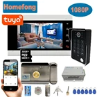 Видеодомофон Homefong 1080P Tuya, Wi-Fi, 7 дюймов, с замком, беспроводной смарт-монитор, дверной звонок с камерой, паролем, RFID