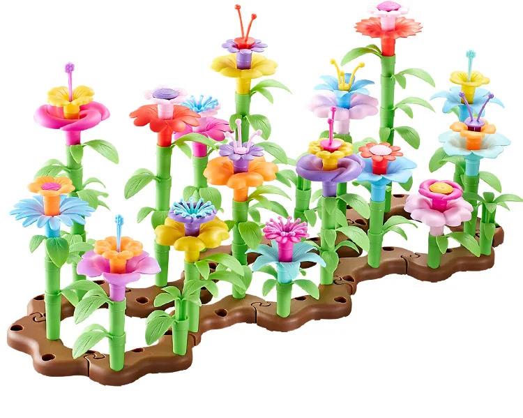 

Children's DIY manual flower arrangement toys baby's early childhood education large particle building blocks assembled educatio
