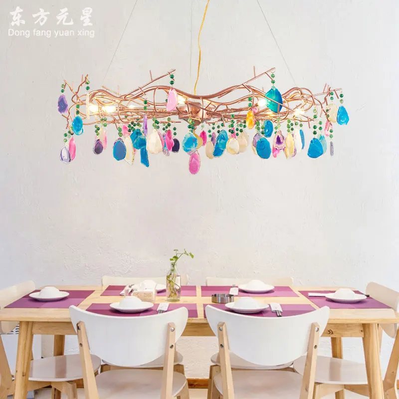 Светодиодная люстра G4 с натуральным цветным агатом лампа