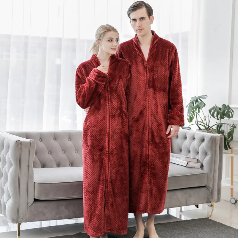 Халат кимоно с V образным вырезом для влюбленных халат на молнии Зимний новый