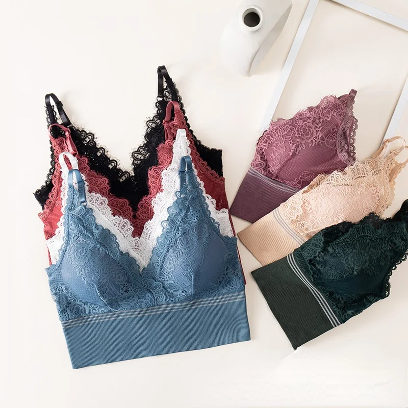 

Solid Corset Lace Camis Tops for Women Soft Padded V-Neck Tops Hollow Lace Mesh Camisoles Adjustable Shoulder Strap Female