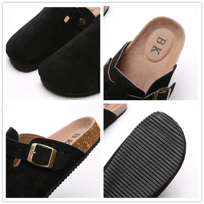 

Autumn New Ladies Baotou Half Slippers Flat Bottom One Pedal Lazy Slippers Large Size Sandals Breathable Wear-resistant Footwear