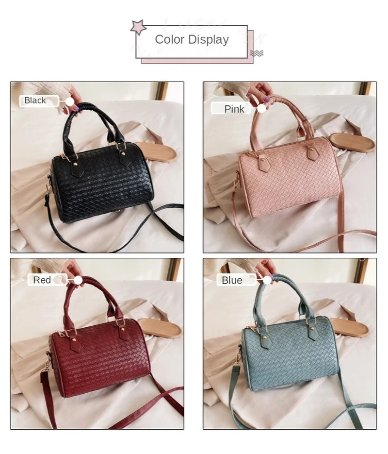 

Fashion bag women's bag 2021 new woven women's handbag solid color simple single shoulder diagonal bag women's purse