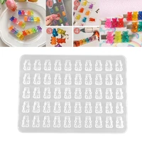 1 pcs 50 cavity bear silicone uv epoxy resin molds gummy chocolate mould for diy jewelry making crafts bake tools accessories