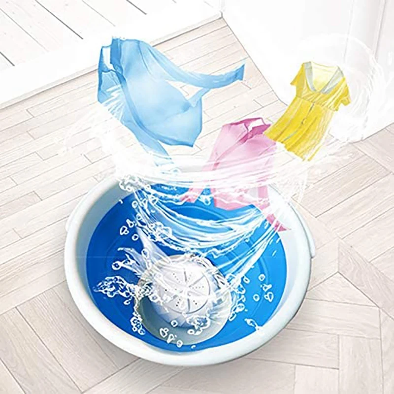 

Portable Mini Tub Washing Machine,Foldable Personal Compact Ultrasonic Turbines Rotating Washer USB Powered for Travel