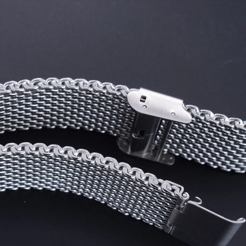 Детали для часов Cronos сетчатый ремешок из нержавеющей стали металлическая пряжка