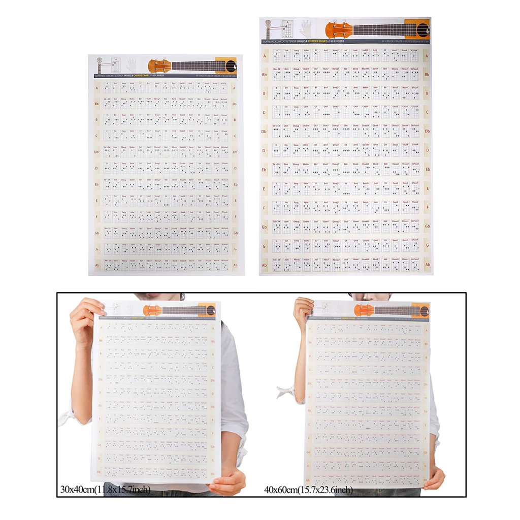 

30x40cm/ 40x60cm Ukulele Chords Paper Large Poster Note Ukeleles Books for Beginner & Ukulele Players