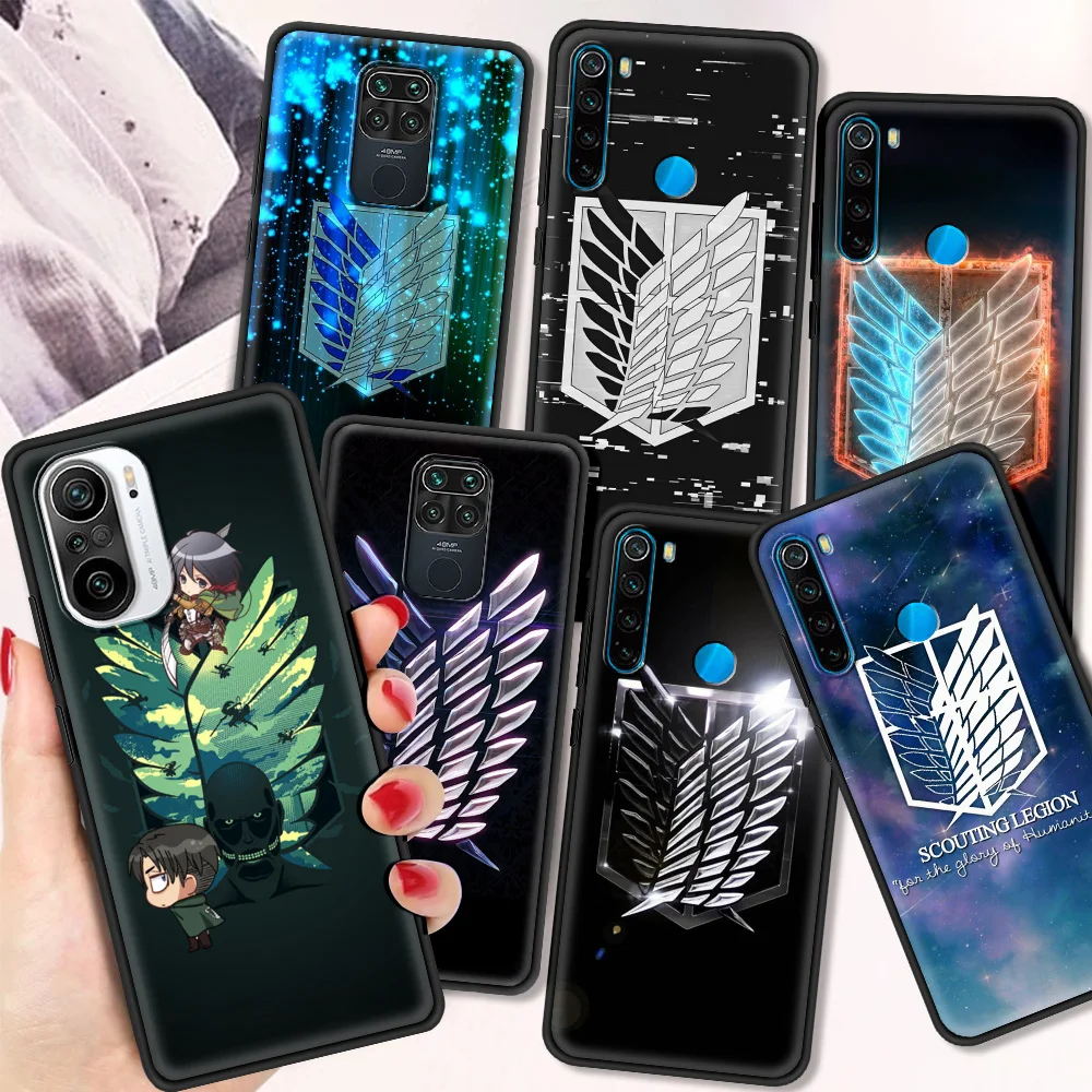 Противоударный чехол с логотипом атака на Титанов для Redmi K40 Pro Plus Note 9 9T 9S 8 8T