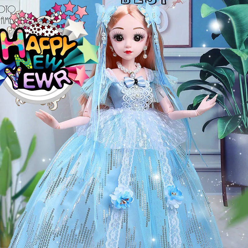 

Новинка, 60 см, красивая кукла принцессы с платьем, одежда 1/3 BJD кукла, 20 шарниров, красивая золотая шерсть принцессы, новый подарок для девочки