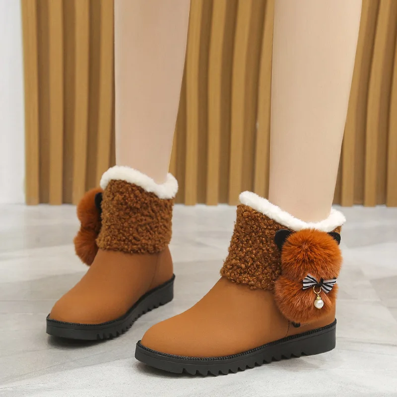 

Женские зимние сапоги с круглым носком, женские сапоги, роскошные дизайнерские австралийские сапоги до середины икры на плоской подошве дл...