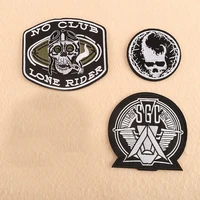 punk style mens motorcycle leather denim jacket diy decorative skull patch iron on the down jacket badge cloth sticker