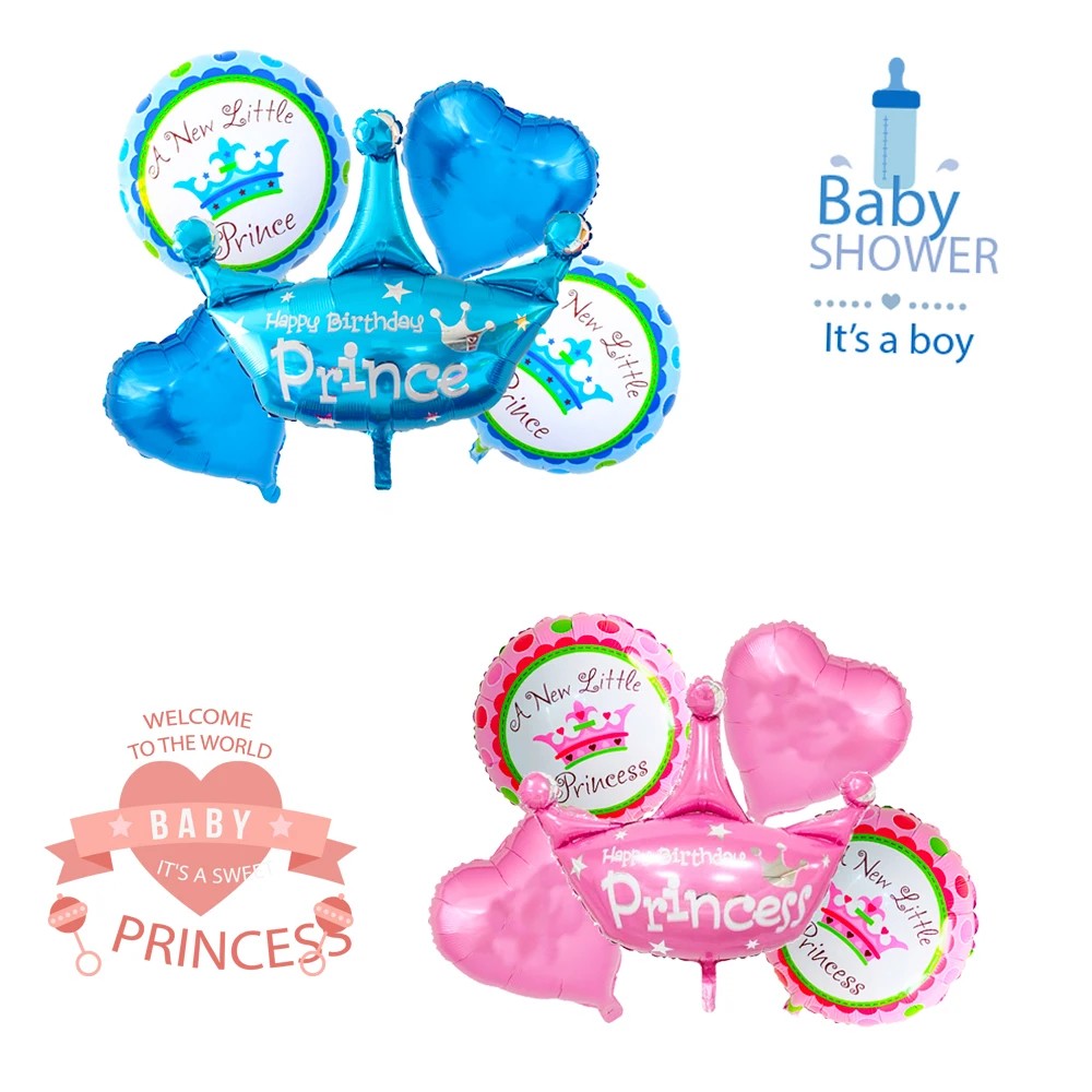 1 комплект голубые Розовые Детские воздушные шары из фольги украшения на день