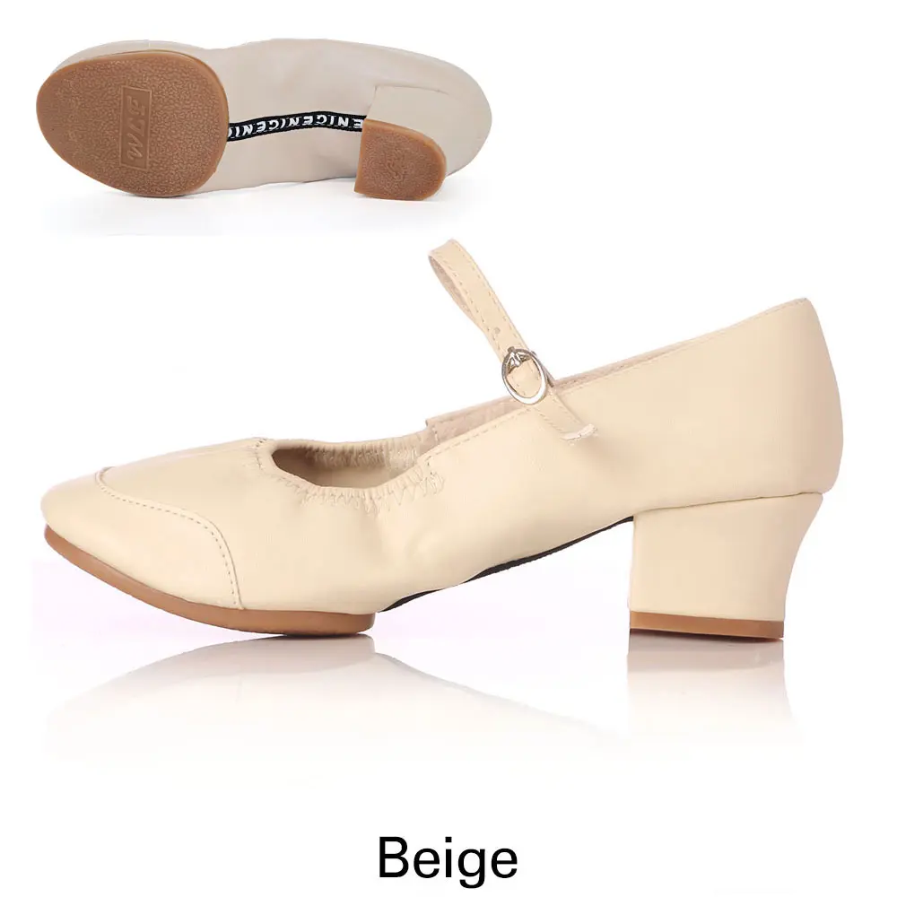Beige Новинка; женская обувь для танцев на мягкой подошве; Современная женская обувь для сальсы; обувь для латинских танцев; обувь для танцев для женщин и девочек; обувь для джазовых танцев на квадратном каблуке - Цвет: Beige