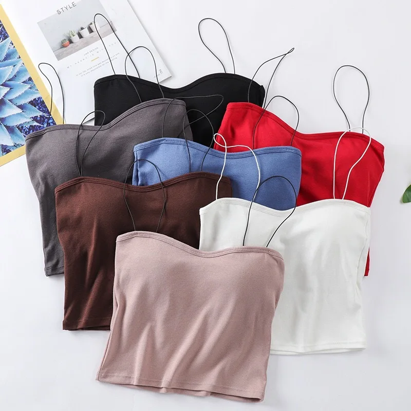 

Linbaiway Womens Bras Seamless Lingerie Sexy Lace Crop Tube Tops Padded Underwear Vest Bras Brassieres Female Intimates Bralette