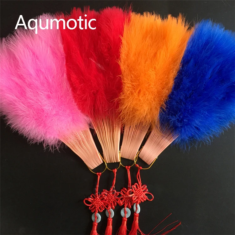 Aqumotic, синие перья, вентиляторы, белый, розовый, красный, черный, декоративный вентилятор, 1 шт., утолщенное Натуральное перо, винтажное перьевое, ручная работа