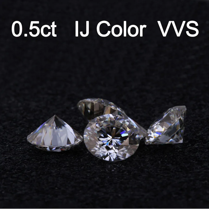 Свободные драгоценные камни Муассанит IJ цвет 0.5ct 0 5 карат мм ясность VVS круглый