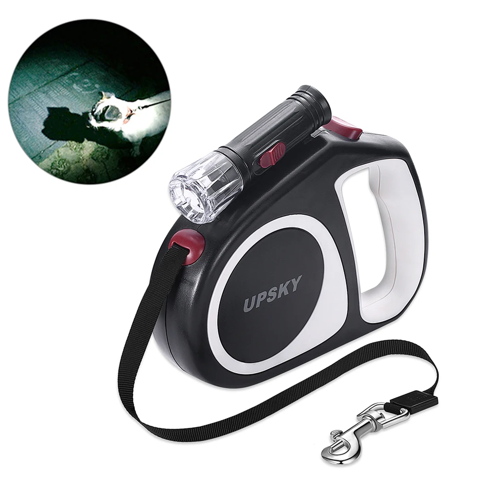 5m Dog Leash Automatic Retractable With Flashlight One-key Brake &amp Lock Nylon Rope For Small Or Medium Dogs Pet | Дом и сад