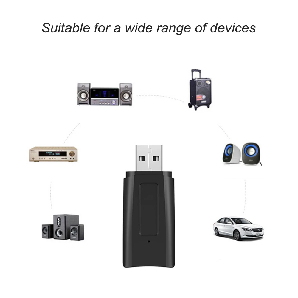 Bluetooth 5 0 приемник 3 мм адаптер Бесплатный привод USB беспроводной для автомобиля ТВ