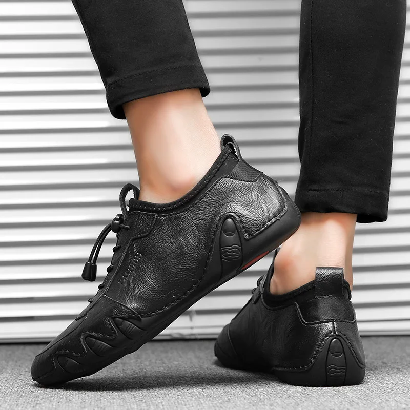 Мужская обувь высокого качества повседневная из натуральной кожи Летние мужские