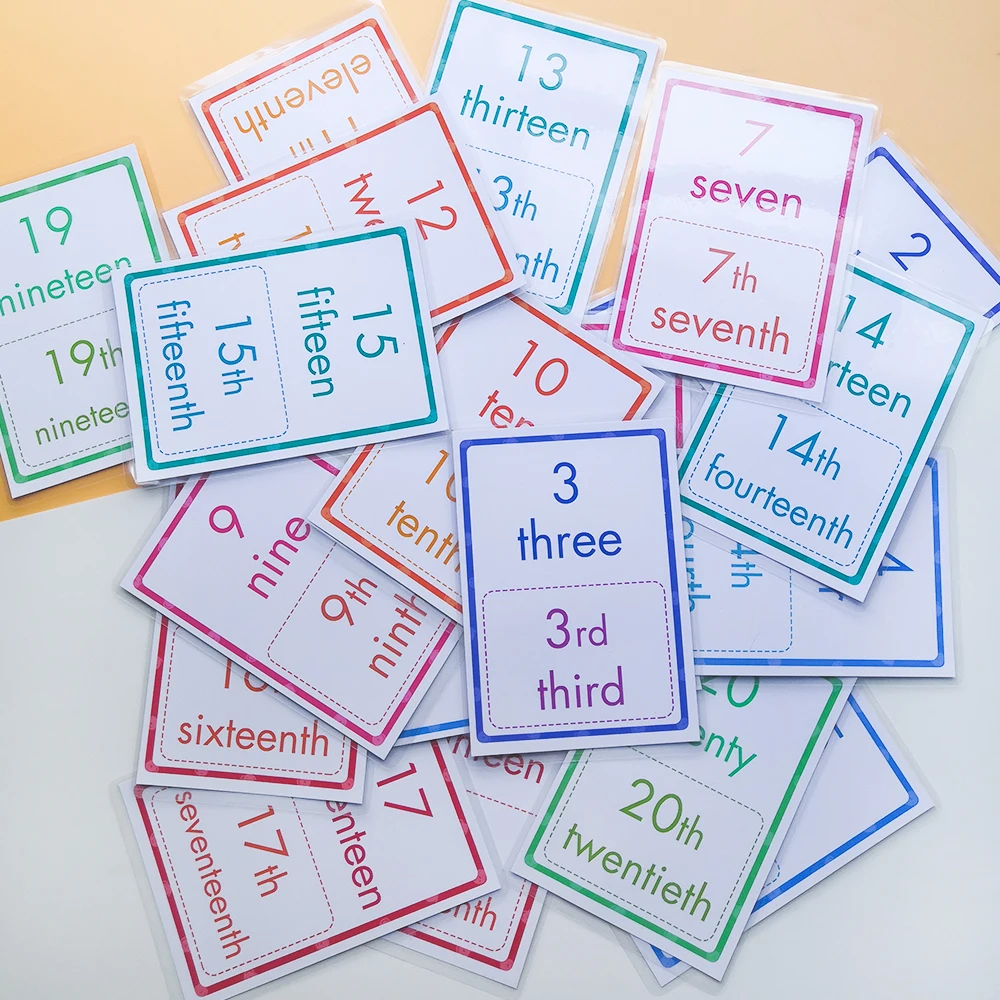 20 штук 1 номер цвета форма Обучение английскому языку флэш карты для раннего
