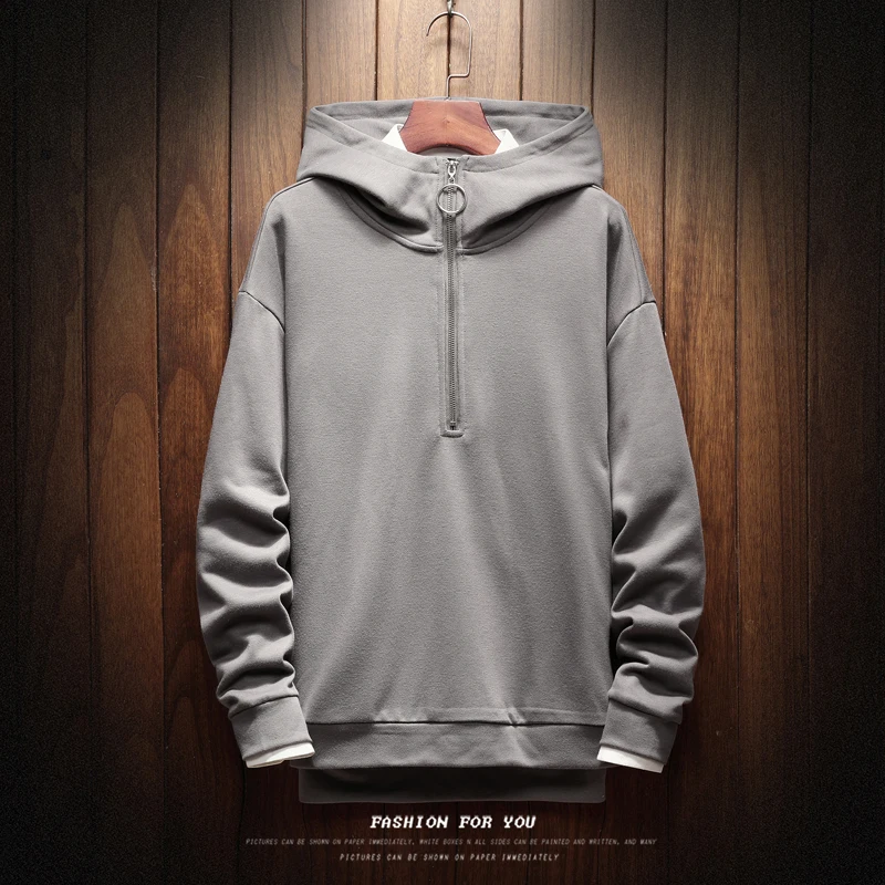 FUGOISM полиэстер пуловер пальто мужская толстовка с капюшоном одноцветная на