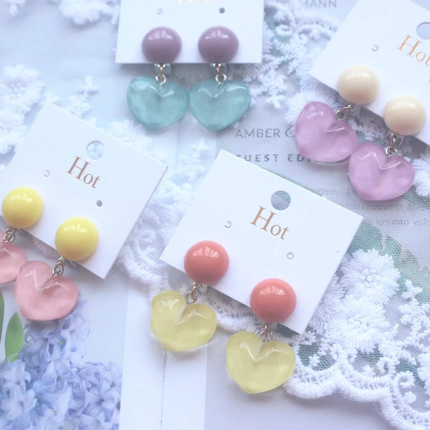 

Fashion Trendy Jelly Color Super Cute Lovely Heart Clip on Earrings for Kids Girls Earrings Jewelry No Pierced Children Clip on