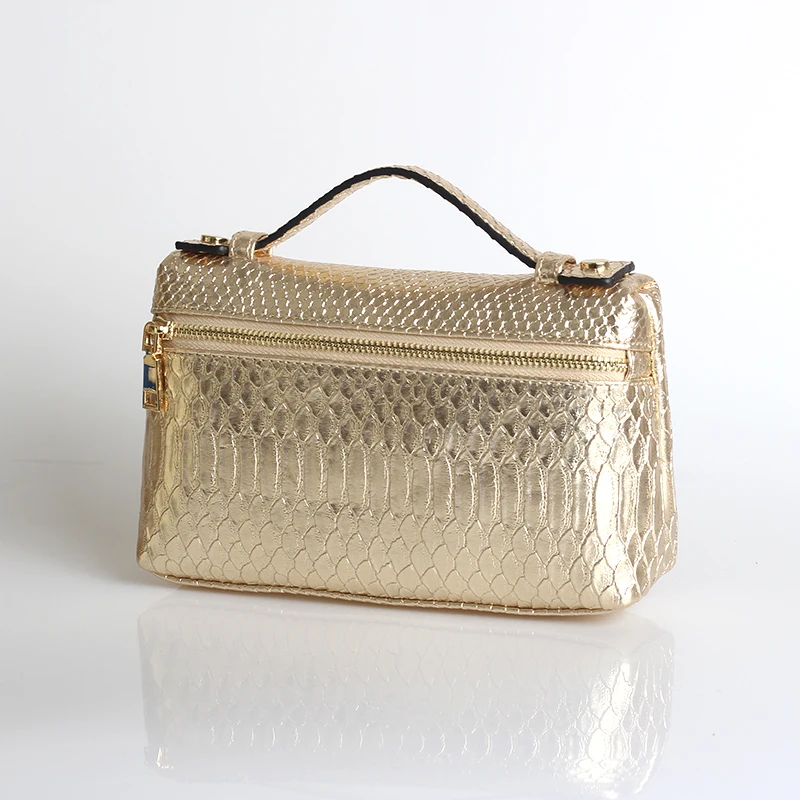 Snake Gold (L) HIGHREAL индивидуальный дизайн с узором страуса из натуральной кожи сумки женские вечерние клатч сумка трендовая сумка - Цвет: Snake Gold (L)