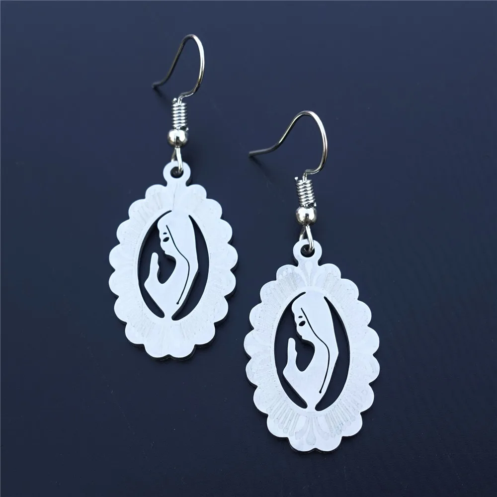 

Vingin Mary Earrings Stainless Steel Figure Dangle Earring For Women Girls Jewelry