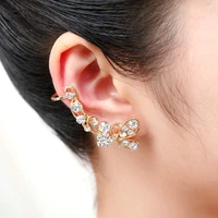hot selling korean fashion punk rock diamond butterfly u shaped ear bone clip piercing earring for women ear clip ear cuff1pcs