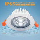 IP65 Водонепроницаемый светодиодный потолочный светильник встраиваемый потолочный светильник COB Светодиодная точечная лампа для ванной комнаты Гостиная Туалет балкон освещение