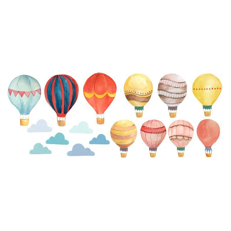 

Cartoon Hot Air Balloon Wall Sticker for Kids Room Decoration DIY Nursery Self-adhesive Decals Child Bedroom Decor Art Wallpaper