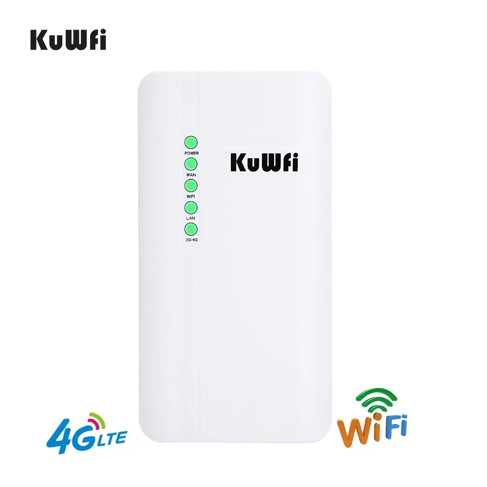 KuWFi разблокированный 150 Мбит/с 4G LTE Wifi CPE маршрутизатор, открытый водонепроницаемый CAT4 беспроводной маршрутизатор Поддержка 32 Wifi пользователей работает с ip-камерой