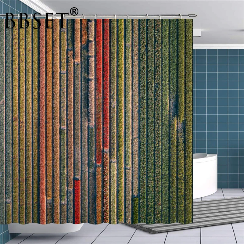 

High Quality Shower Curtain Stripes Made Up of Colored Branches Pattern Waterproof Multi-size Douchegordijn Bathroom Decor