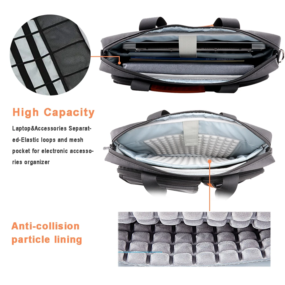 icozzier 13 315 6 inch multi pocket laptop sleeve large capacity shoulder bag electronic organizer waterproof carrying case free global shipping