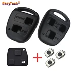 OkeyTech 2 3 кнопки корпус автомобильного ключа дистанционного управления для Toyota RAV4 Prado Corolla Land Cruiser Previa с металлической кнопкой колодкипереключатель Брелок чехол