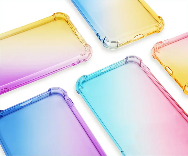 Роскошный прозрачный мягкий чехол для телефона из ТПУ с 4 углами и двойным