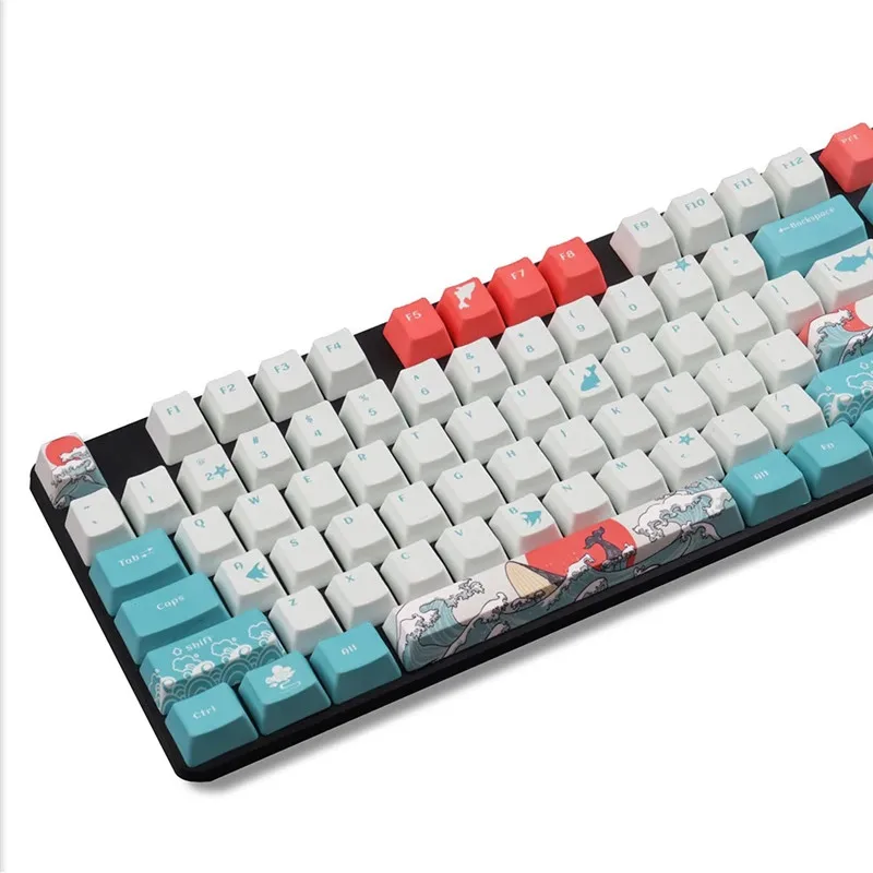 Keycap OEM PBT полный размер 104 ключ Ukiyo e японская манга игровая Кепка для GH60 GK61 84 96 87