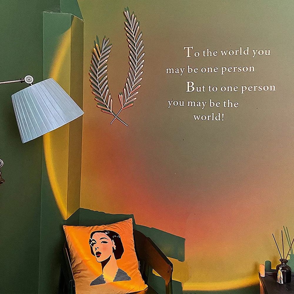 

USB Rainbow Sunset Red Projector Led Night Light Sun Projection Desk Lamp for Bedroom Bar Coffee Store Wall Decoration Lighting