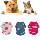 Удобные товары для домашних животных, милая флисовая одежда, толстовка с принтом, худи для домашних животных, худи с мультяшными собаками, зимняя теплая одежда для домашних животных чихуахуа