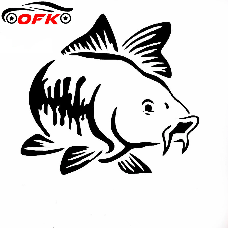 

Модный узор для ловли карпа, рыбалки, украшение для автомобиля, аксессуары, наклейки, креативные водонепроницаемые чехлы с царапинами, 14 см *...