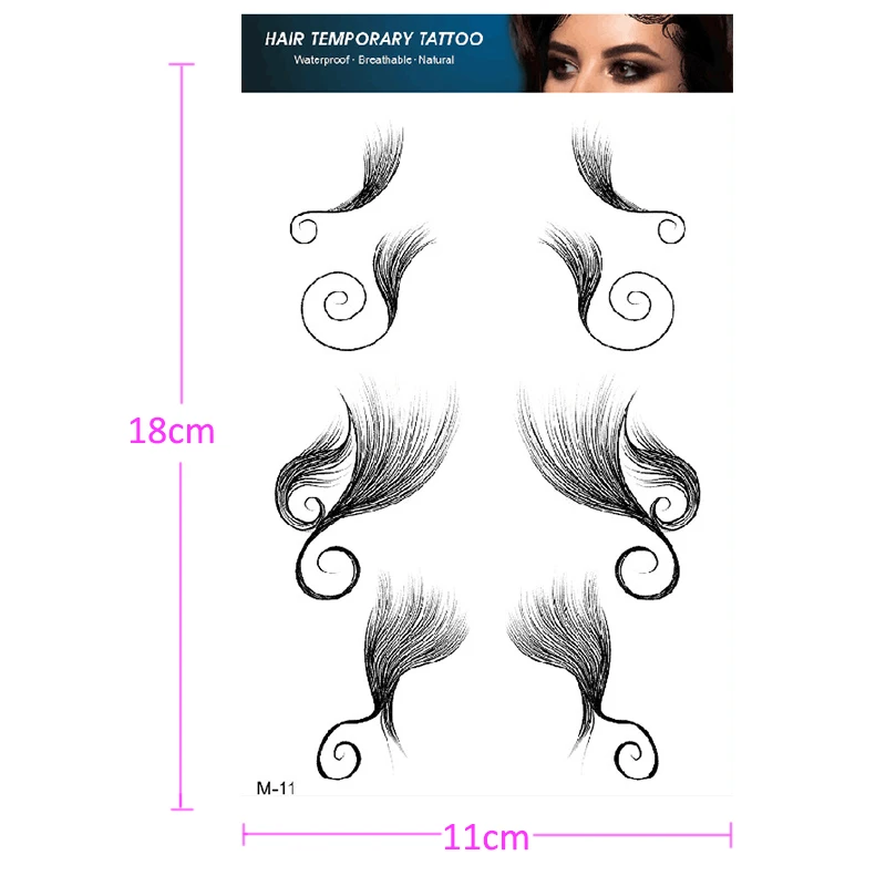 10 шт. водостойкие Временные татуировки-наклейки для волос |